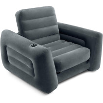 Intex, 66551Ep, Inflatable Pull Out Sofa Chair Sleeper That Works Air Bed Mattress, Twin Sized