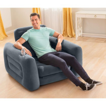 Intex, 66551Ep, Inflatable Pull Out Sofa Chair Sleeper That Works Air Bed Mattress, Twin Sized