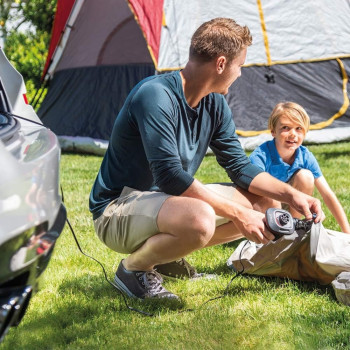 Intex, 66636, 12 Volt Quick Fill Dc Electric Pump Just Plug Into Car 12V Socket, Black/Red