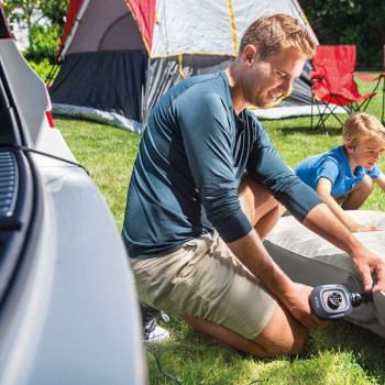 Intex, 66636, 12 Volt Quick Fill Dc Electric Pump Just Plug Into Car 12V Socket, Black/Red