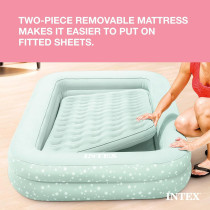 Intex Kidz Travel Bed With Hand Pump, Beige, 66810EP, 42X66X10