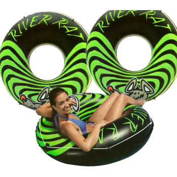 Intex River Rat Swim Tube, 48 Diameter, For Ages 9, Black/Green, Pack 3