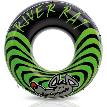 Intex River Rat Swim Tube, 48 Diameter, For Ages 9, Green/Black, Pack 4
