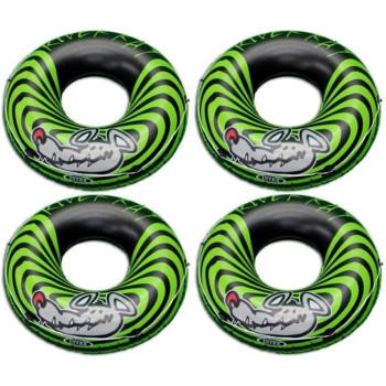 Intex River Rat Swim Tube, 48 Diameter, For Ages 9, Green/Black, Pack 4