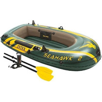Intex Seahawk 2 Fishing Boat Set With Oars, 68347, Green