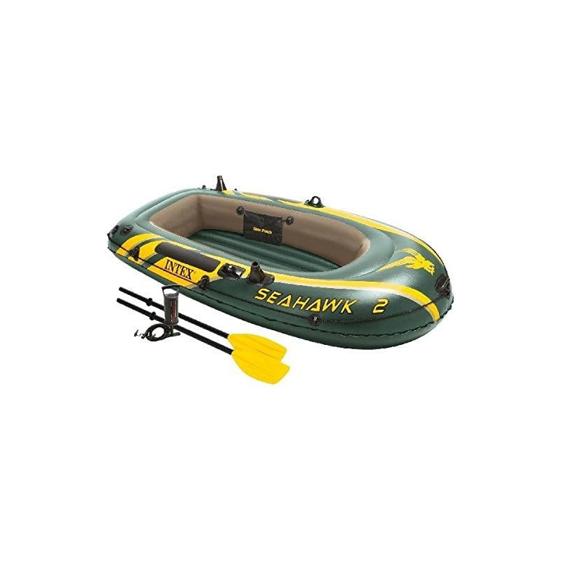 Intex Seahawk 2 Fishing Boat Set With Oars, 68347, Green