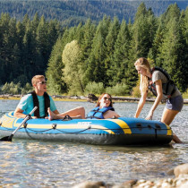 Intex Challenger Inflatable Boat Set With Oars And Inflator, Yellow/Blue