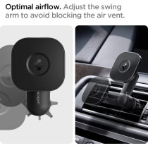 Spigen Onetap (Magfit) Designed For Magsafe Air Vent Car Mount With Detachable Swing Arm For Optimal Airflow Compatible With iPhone 15 Pro Max, 15 Pro, 15 Plus, 15, 14, 13 And 12 Series