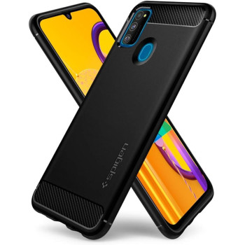 Spigen Rugged Armor Designed For Samsung Galaxy M30S Case (2019) / Designed For Galaxy M21 Case (2020), Matte Black