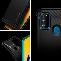 Spigen Rugged Armor Designed For Samsung Galaxy M30S Case (2019) / Designed For Galaxy M21 Case (2020), Matte Black