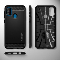 Spigen Rugged Armor Designed For Samsung Galaxy M30S Case (2019) / Designed For Galaxy M21 Case (2020), Matte Black