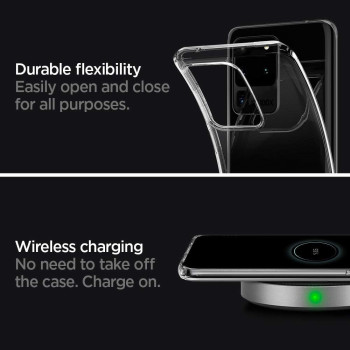 Spigen Liquid Crystal Designed For Samsung Galaxy S20 Ultra Case/Galaxy S20 Ultra 5G Case (2020), Crystal Clear