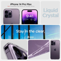 Spigen Liquid Crystal (Anti-Yellowing Technology) Designed For iPhone 14 Pro Max Case (2022), Crystal Clear
