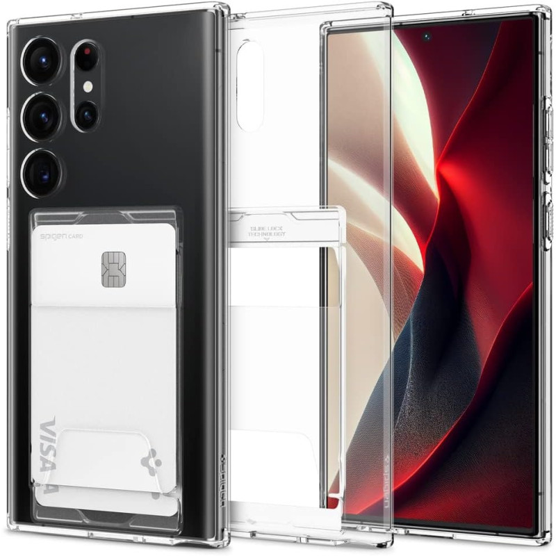 Spigen Crystal Slot Dual Designed For Galaxy S23 Ultra Case (2023), Crystal Clear