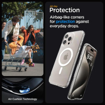 Spigen Magnetic Ultra Hybrid Magfit Designed For iPhone 15 Pro Case, Anti-Yellowing, Military-Grade Protection, Compatible With Magsafe (2023), White