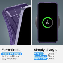 Spigen Liquid Air Designed For Galaxy S24 Case (2024), Military-Grade Protection, Deep Purple