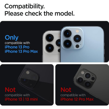 Spigen Camera Lens Screen Protector (Glastr Optik) Designed For iPhone 13 Pro (2021) / iPhone 13 Pro Max (2021), Silver - 2 Pack