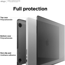 Elago Ultra Slim Hard Case Compatible With Macbook Pro 16-Inch M3 Pro (A2991), Version 2023, Macbook Pro 16-Inch M1 Pro, M2 Pro, M2 Max (A2485) Version 2023/2021/2020, Full Protection, Dark Grey