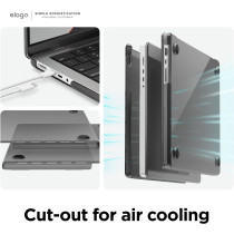 Elago Ultra Slim Hard Case Compatible With Macbook Pro 16-Inch M3 Pro (A2991), Version 2023, Macbook Pro 16-Inch M1 Pro, M2 Pro, M2 Max (A2485) Version 2023/2021/2020, Full Protection, Dark Grey