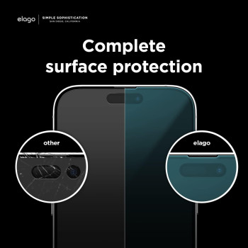 Elago Tempered Glass+ Screen Protector Compatible With iPhone 14 Pro Max, 9H Surface Hardness, Anti-Fingerprint, Shatter-Proof, Scratch Protection, Crystal Clear Clarity