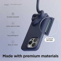 Elago Magnetic Silicone Case Compatible With iPhone 15 Pro Max Case 6.7 Inch Compatible With All Magsafe Accessories, Built-In Magnets, Soft Grip Silicone, Shockproof (Jean Indigo)