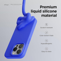Elago Compatible With iPhone 15 Pro Case, Liquid Silicone Case, Full Body Protective Cover, Shockproof, Slim Phone Case, Anti-Scratch Soft Microfiber Lining, 6.1 Inch (Cobalt Blue)