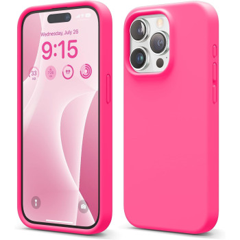 Elago Compatible With iPhone 15 Pro Case, Liquid Silicone Case, Full Body Protective Cover, Shockproof, Slim Phone Case, Anti-Scratch Soft Microfiber Lining, 6.1 Inch (Ice Red)