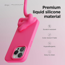 Elago Compatible With iPhone 15 Pro Case, Liquid Silicone Case, Full Body Protective Cover, Shockproof, Slim Phone Case, Anti-Scratch Soft Microfiber Lining, 6.1 Inch (Ice Red)