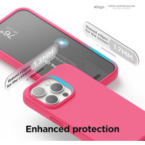 Elago Compatible With iPhone 15 Pro Case, Liquid Silicone Case, Full Body Protective Cover, Shockproof, Slim Phone Case, Anti-Scratch Soft Microfiber Lining, 6.1 Inch (Ice Red)