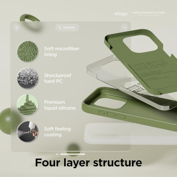 Elago Compatible With iPhone 15 Pro Max Case, Liquid Silicone Case, Full Body Protective Cover, Shockproof, Slim Phone Case, Anti-Scratch Soft Microfiber Lining, 6.7 Inch (Cedar Green)