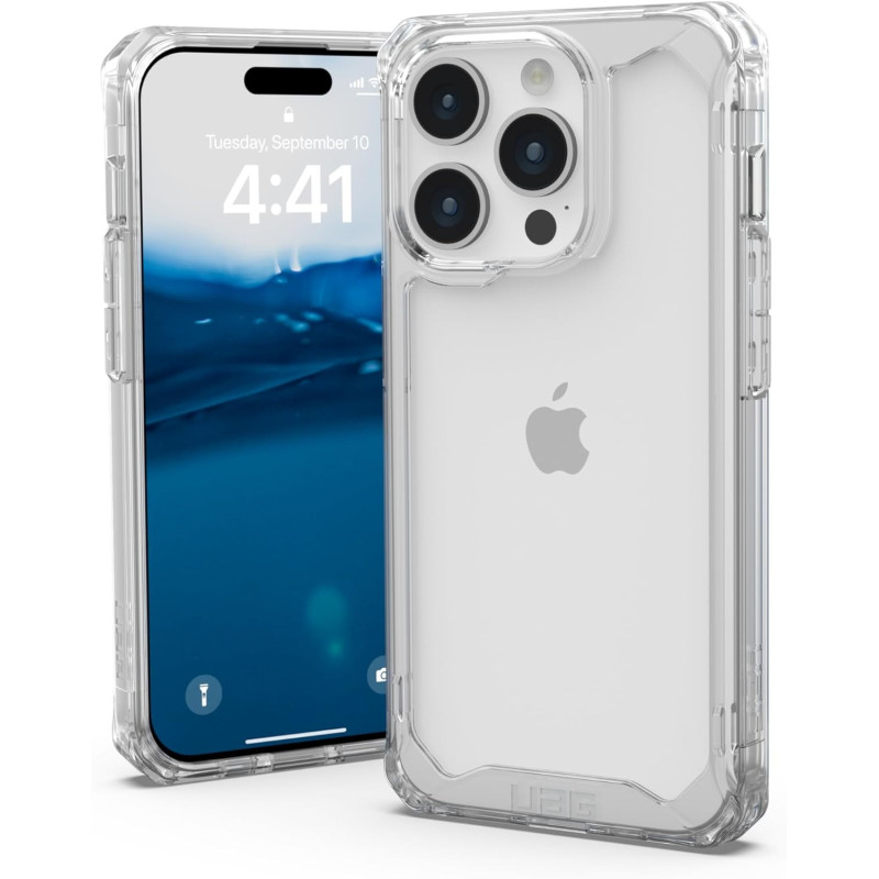 Urban Armor Gear Uag Case Compatible With iPhone 15 Pro Case 6.1 Inch Plyo Ice Rugged Anti-Yellowing Transparent Clear Military Grade Dropproof Protective Cover
