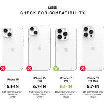 Urban Armor Gear Uag Case Compatible With iPhone 15 Pro Case 6.1 Inch Plyo Ice Rugged Anti-Yellowing Transparent Clear Military Grade Dropproof Protective Cover