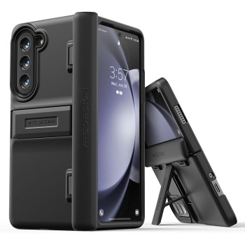 Vrs Design Phone Case For Galaxy Z Fold 5 5G Phone Case (2023), Quick Stand Modern, Modern Neat Style Hinge Protection Case With Multi Angle Kickstand