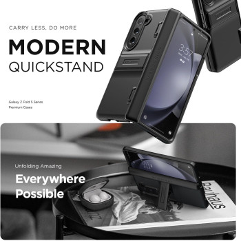 Vrs Design Phone Case For Galaxy Z Fold 5 5G Phone Case (2023), Quick Stand Modern, Modern Neat Style Hinge Protection Case With Multi Angle Kickstand