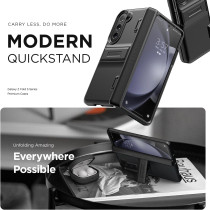 Vrs Design Phone Case For Galaxy Z Fold 5 5G Phone Case (2023), Quick Stand Modern, Modern Neat Style Hinge Protection Case With Multi Angle Kickstand