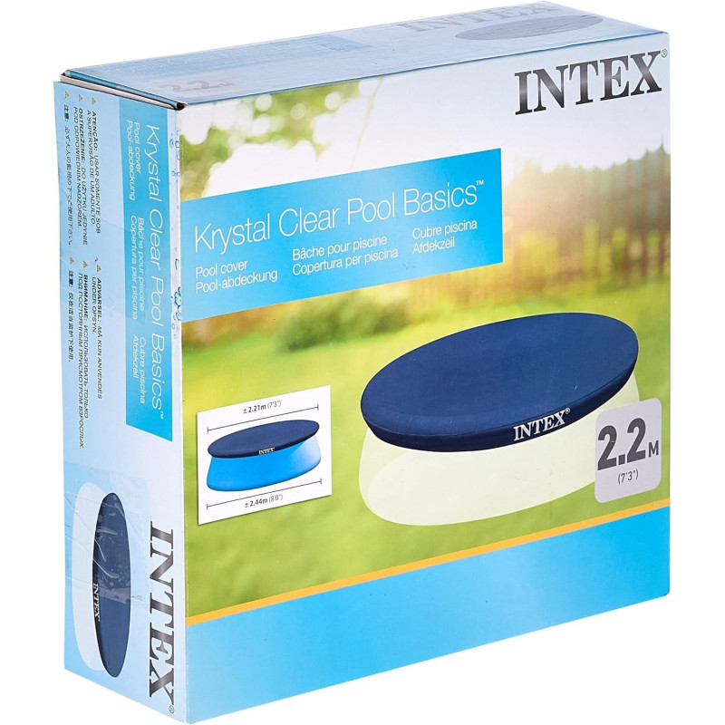 Intex Krystal Clear Pool Basics Easy Set Pool Cover 2.2 Mt, Navy Blue, 28020