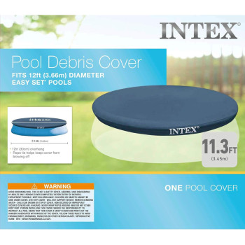 Intex Easy Set Round Pool Debris Cover 12 Foot, Blue
