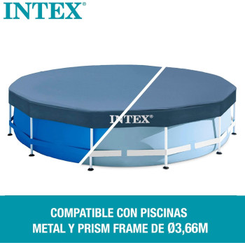 Intex Krystal Clear Round Pool Basics Cover 12 Foot, Blue, 28031