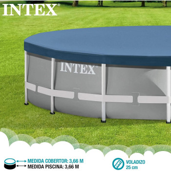 Intex Krystal Clear Round Pool Basics Cover 12 Foot, Blue, 28031