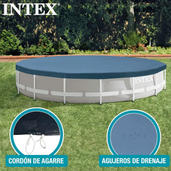 Intex Krystal Clear Round Pool Basics Cover 12 Foot, Blue, 28031