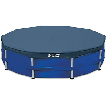 Intex Round Pool Cover For Swimming Pool 15 Foot, Navy Blue, 28032