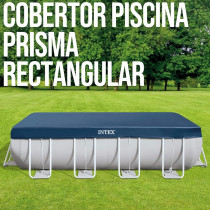 Intex Rectangular Pool Cover For Swimming Pool, Black, 28037