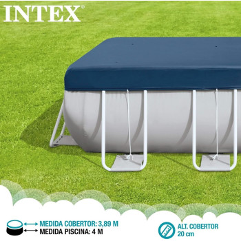 Intex Rectangular Pool Cover For Swimming Pool, Black, 28037