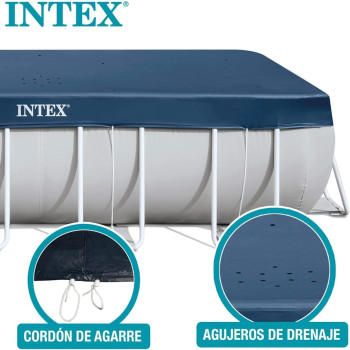 Intex Rectangular Pool Cover For Swimming Pool, Black, 28037