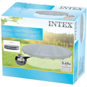 Intex Deluxe Pool Cover For Swimming Pool 18 Foot, Gray