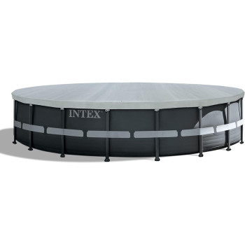 Intex Deluxe Pool Cover For Swimming Pool 18 Foot, Gray