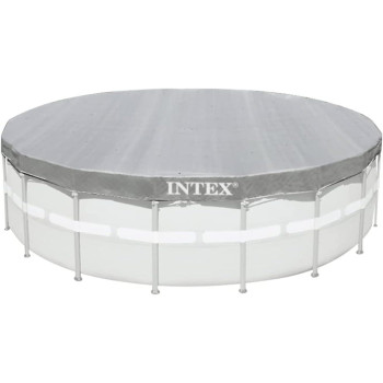 Intex Ultra Frame Pool Cover For Swimming Pool 18 Foot, Gray