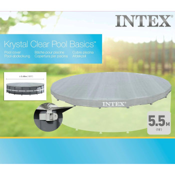 Intex Ultra Frame Pool Cover For Swimming Pool 18 Foot, Gray