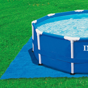 Intex Pool Ground Cloth For Swimming Pool 8 Foot To 15 Foot Round Above Ground, Blue