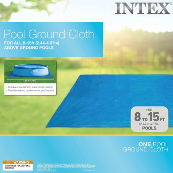 Intex Pool Ground Cloth For Swimming Pool 8 Foot To 15 Foot Round Above Ground, Blue